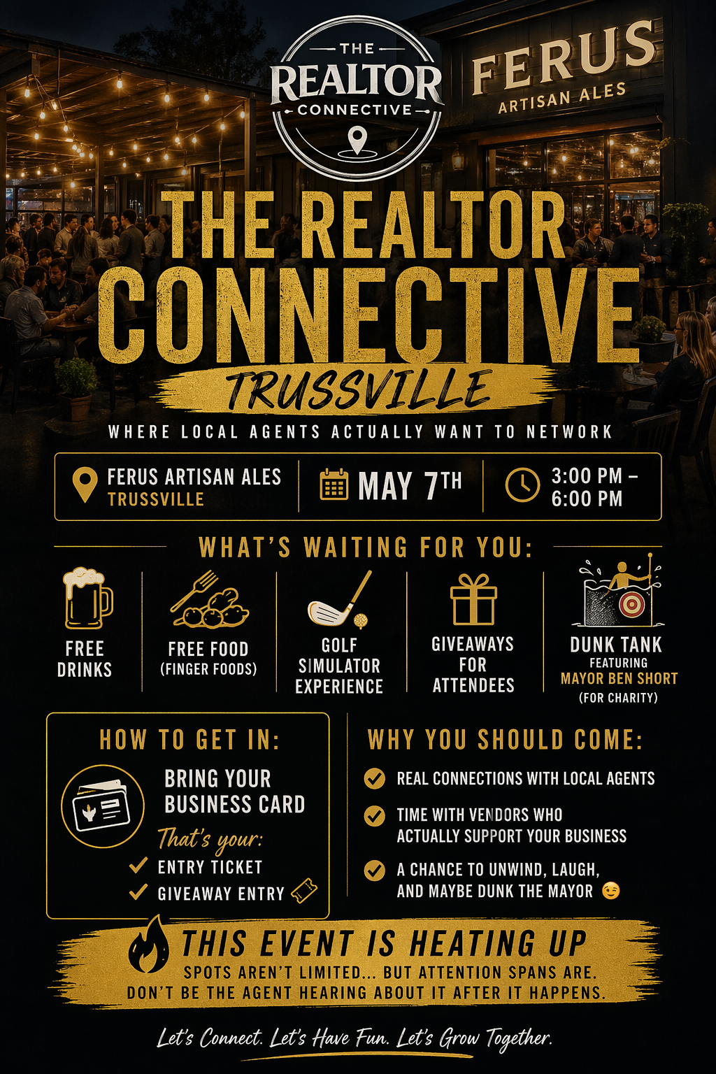 Original Realtor Connective Trussville event flyer at Ferus Artisan Ales